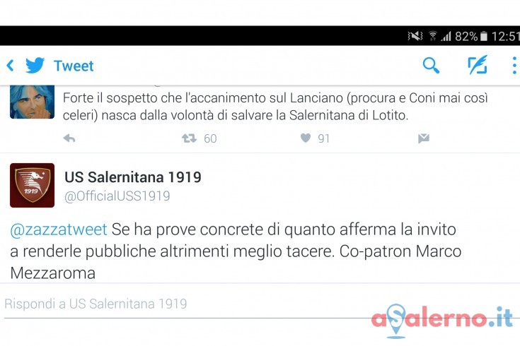 Marco Mezzaroma risponde al tweet velenoso di Zazzaroni - aSalerno.it