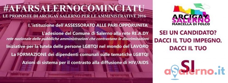 L’Arcigay di Salerno ai candidati sindaco: “impegno e contrasto a discriminazioni” - aSalerno.it