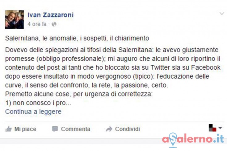 Le scuse di Zazzaroni dopo il tweet al vetriolo - aSalerno.it