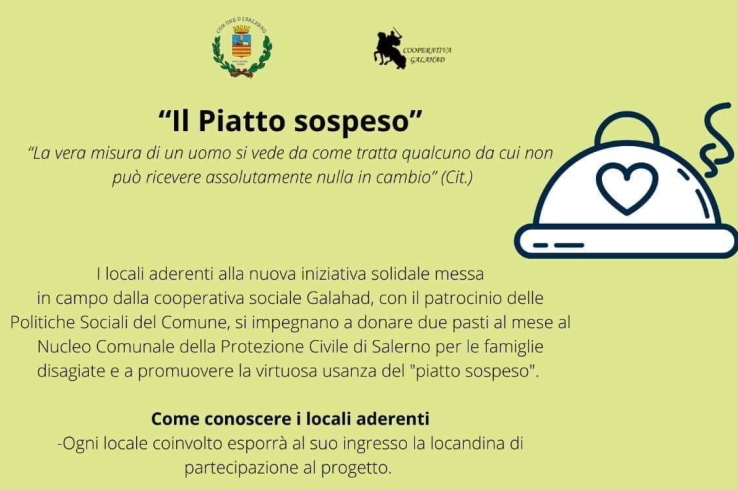 Il piatto sospeso: l’iniziativa di solidarietà per fronteggiare l’emergenza Covid19 - aSalerno.it