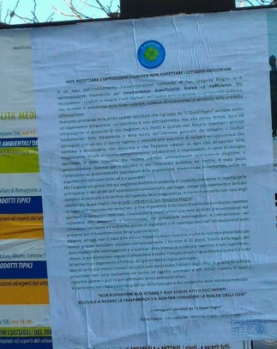 San Gregorio Magno, “Il Quadrifoglio” e un manifesto pubblico - aSalerno.it