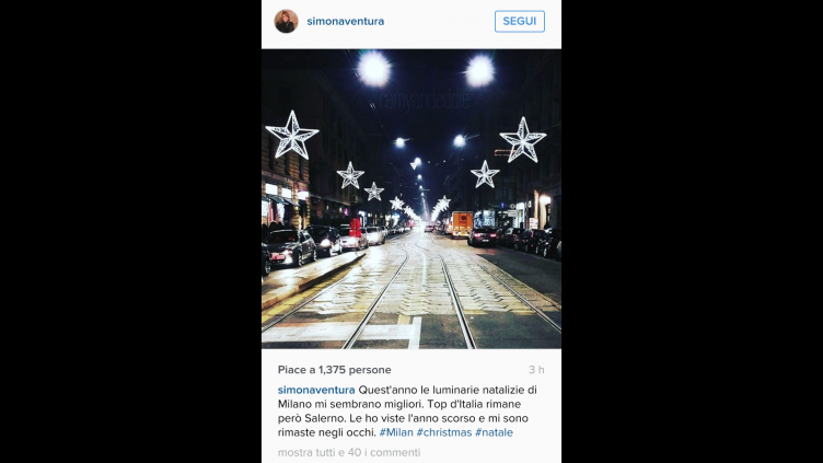 Simona Ventura su Instagram: “Luminarie? Salerno top in Italia” - aSalerno.it