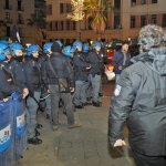 Salerno Piazza Malta. Manifestazione tra Forza Nuova e gli antagonisti di sinistra.