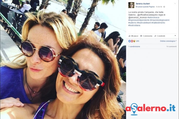 A Salerno Serena Autieri e Tosca d’Aquino, un selfie a Santa Teresa prima del “Delle Arti” - aSalerno.it