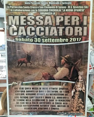 Messa per i cacciatori a Salerno, l’ira di Veg in Campania - aSalerno.it