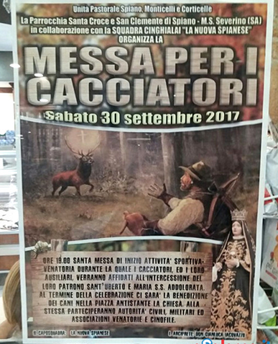 Messa per i cacciatori a Salerno, l’ira di Veg in Campania - aSalerno.it