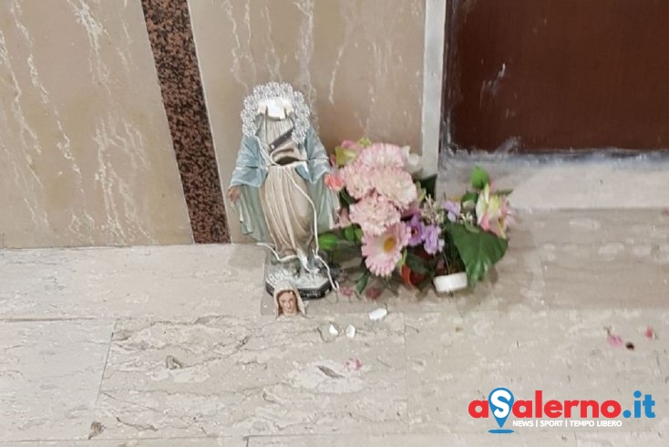 Gesto sacrilego a Torrione: decapitata statua della Madonna con scritte offensive – FOTO - aSalerno.it