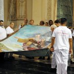 SAL - 21 08 2018 Salerno Duomo. Alzata del panno di San Matteo. Foto Tanopress