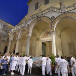 SAL - 21 08 2018 Salerno Duomo. Alzata del panno di San Matteo. Foto Tanopress