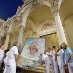 SAL - 21 08 2018 Salerno Duomo. Alzata del panno di San Matteo. Foto Tanopress