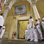 SAL - 21 08 2018 Salerno Duomo. Alzata del panno di San Matteo. Foto Tanopress