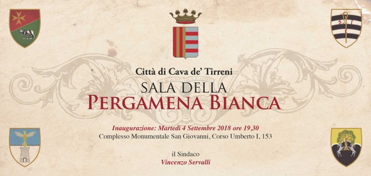 Cava de’Tirreni: martedì si inaugura la “Sala della Pergamena Bianca” - aSalerno.it