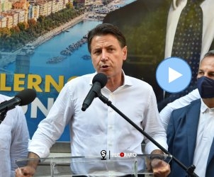 sal - 19 08 2021 Salerno. Giuseppe Conte in visita a Salerno