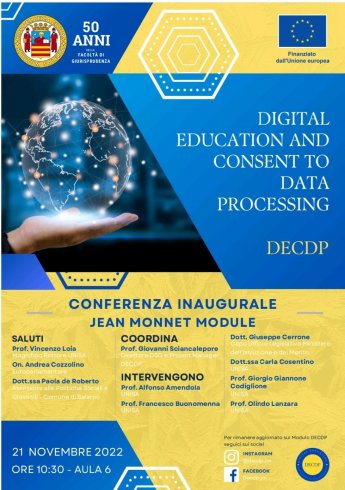Educazione digitale e consenso al trattamento dati: presentazione del Jean Monnet Module - aSalerno.it