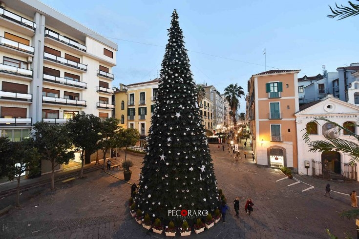 Tutto pronto in piazza Portanova, completato l’albero di Natale – LE FOTO - aSalerno.it